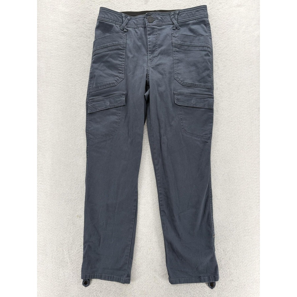 Democracy High Rise Patch Pocket Roll Cuff Cargo Utility Pants Womens 10 Gray